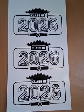 Class of 2026 Sticker Sheet - Black and White Graduation Decals